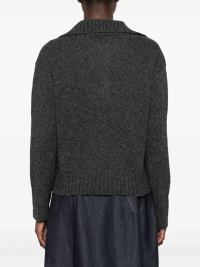 Roberto Collina Mélange-effect Polo Jumper In Gray