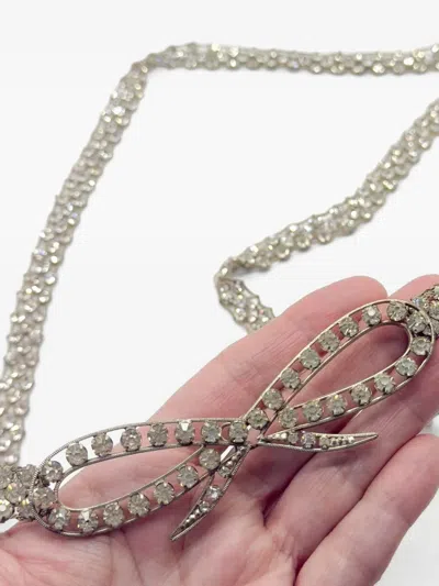 Pre-owned Jennifer Gibson Jewellery 1910s Antique Paste Bow Belt In Silver