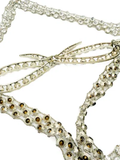 Pre-owned Jennifer Gibson Jewellery 1910s Antique Paste Bow Belt In Silver