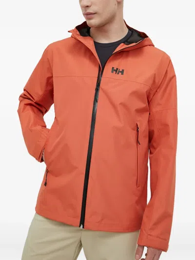 Helly Hansen Hooded Logo Jacket In Orange