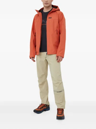 Helly Hansen Hooded Logo Jacket In Orange