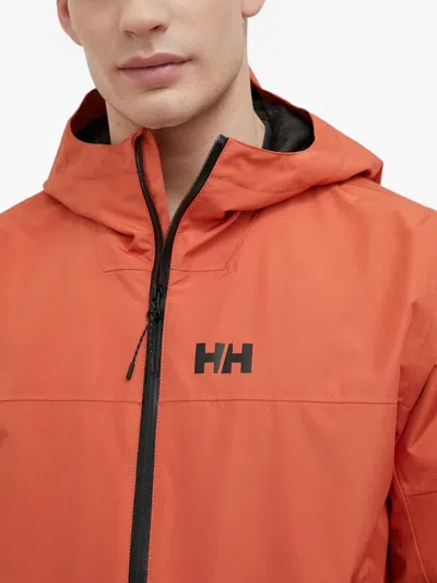 Helly Hansen Hooded Logo Jacket In Orange