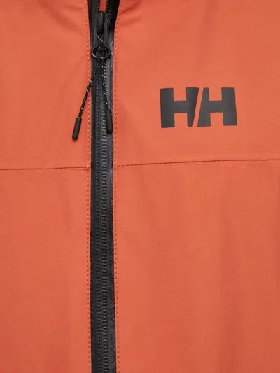 Helly Hansen Hooded Logo Jacket In Orange