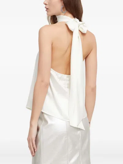 Hugo Boss Carloti Tie-neck Top In White