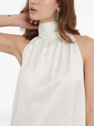 Hugo Boss Carloti Tie-neck Top In White