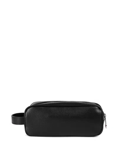 Doucal's Leather Toiletry Bag In Black