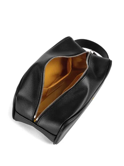 Doucal's Leather Toiletry Bag In Black