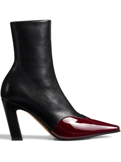 Khaite Nevada 85 Leather Ankle Boots In Black
