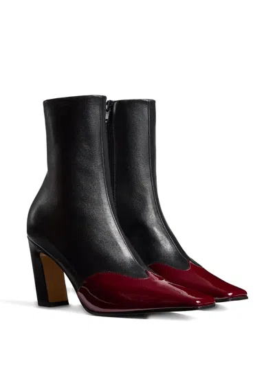 Khaite Nevada 85 Leather Ankle Boots In Black