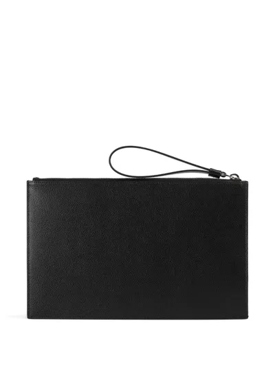 Doucal's Leather Document Pouch In Black