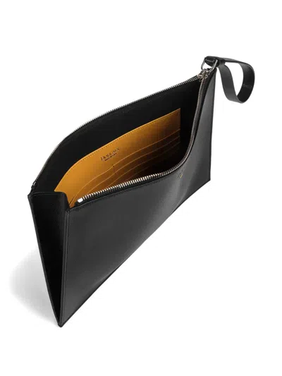 Doucal's Leather Document Pouch In Black