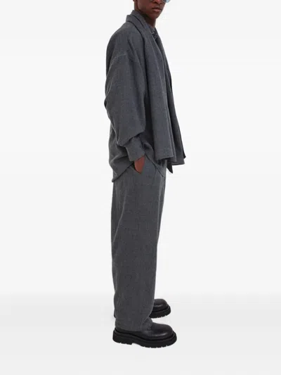 Darkpark Wide-leg Side Pocket Casual Pants In Gray