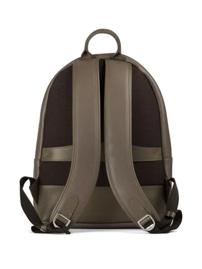 Doucal's Leather Zipped Backpack In Brown
