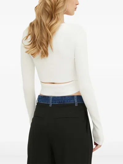 Hugo Boss Wrap Long-sleeve Top In White