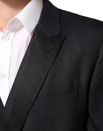 Dolce & Gabbana Black Martini 2 Buttons Suit 3 Piece Suit In Black