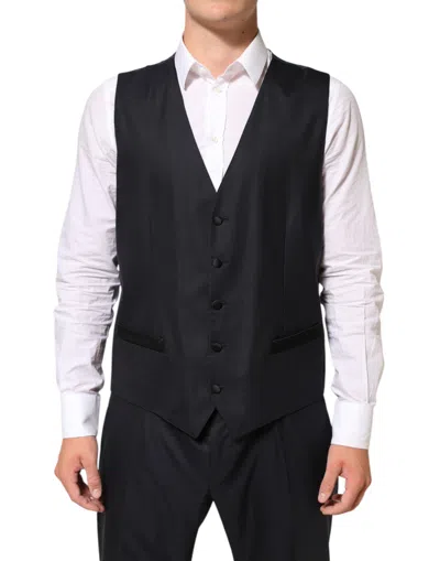Dolce & Gabbana Black Martini 2 Buttons Suit 3 Piece Suit In Black