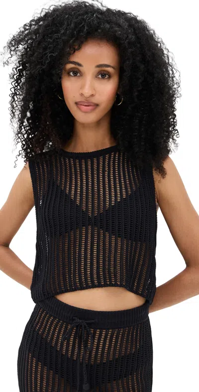 L*space Lspace Sander Open Stitch Cover-up Tank In Black