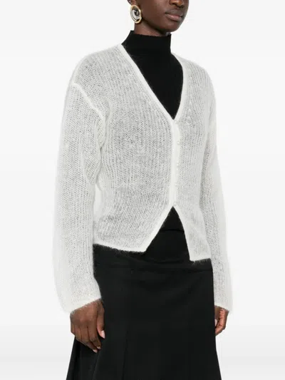 Samsoe & Samsoe Mohair-blend Cardigan In White
