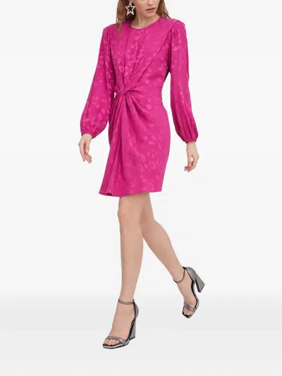 Hugo Boss Twist-detail Mini Dress In Pink