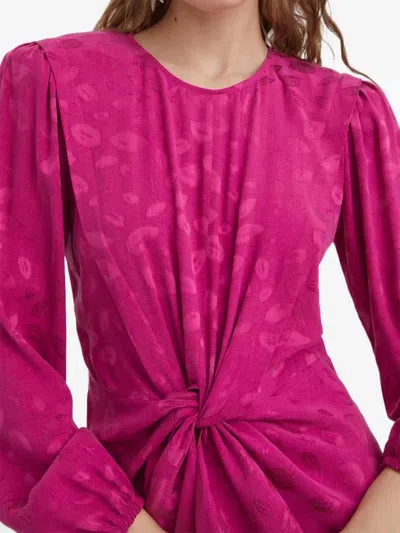 Hugo Boss Twist-detail Mini Dress In Pink