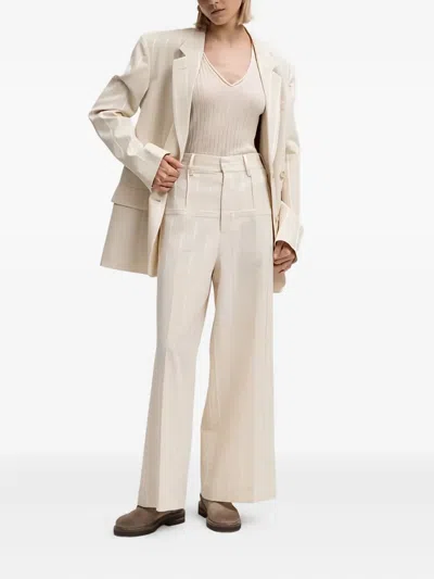 Uma Wang Striped Pino Trousers In Neutral