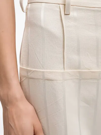 Uma Wang Striped Pino Trousers In Neutral