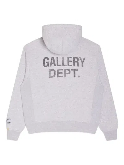 Gallery Dept. Logo-print Paint-splattered Cotton-jersey Hoodie In White