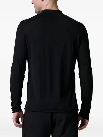 Transit Buttoned Pullover In Black