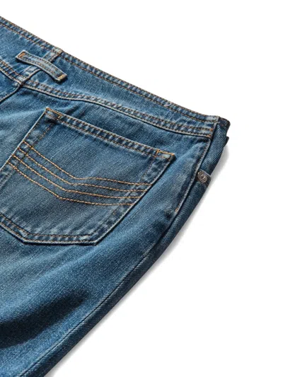 Jean Paul Gaultier Two-zip Detail Denim Mini Skirt In Blue