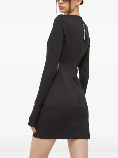 Hugo Boss Long-sleeve Cut-out Mini Dress In Black
