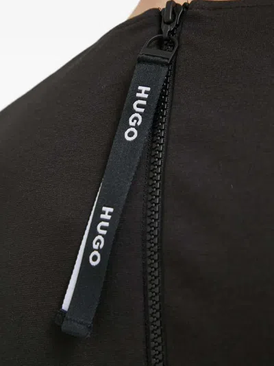 Hugo Boss Long-sleeve Cut-out Mini Dress In Black