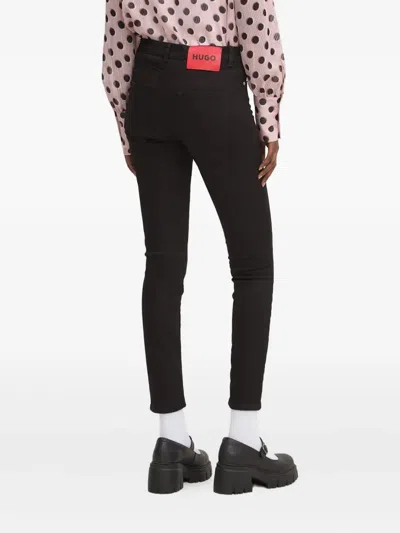 Hugo Boss Logo-patch Jeans In Black