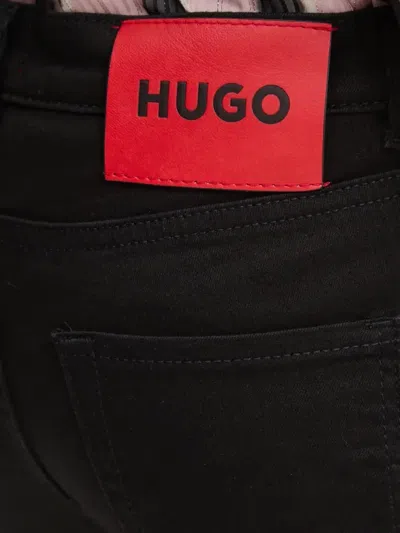 Hugo Boss Logo-patch Jeans In Black