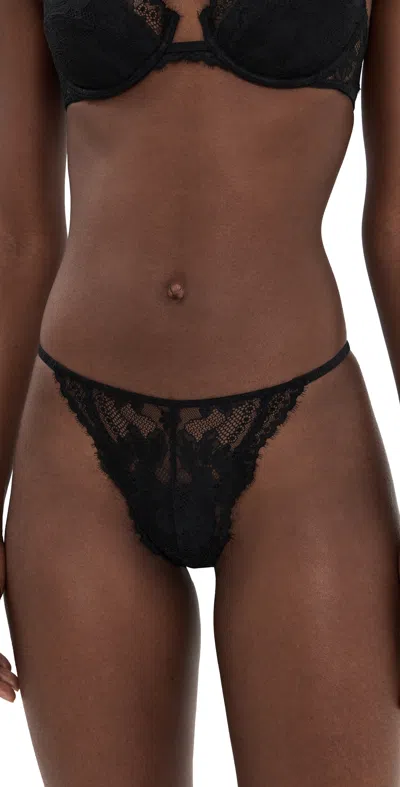 Natori Fleur Thong Black In Black