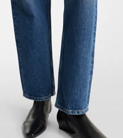 Agolde Mid-rise Straight-leg Denim Trousers In Blue