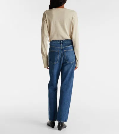 Agolde Mid-rise Straight-leg Denim Trousers In Blue