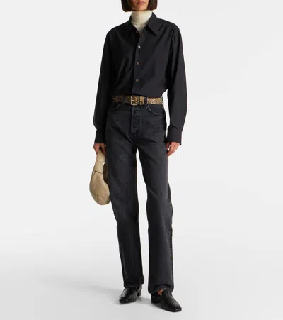 Agolde Valen Mid-rise Straight-leg Denim Trousers In Black