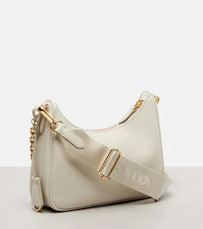 Prada Re-edition 2005 Leather Shoulder Bag In White