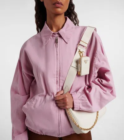 Prada Re-edition 2005 Leather Shoulder Bag In White