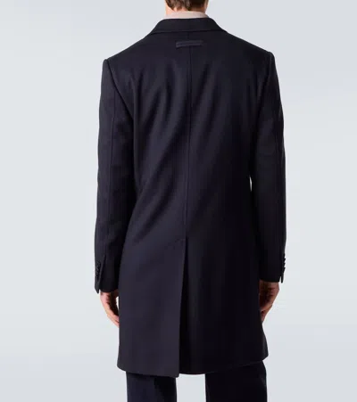 Zegna Wool And Cashmere-blend Coat In Blue