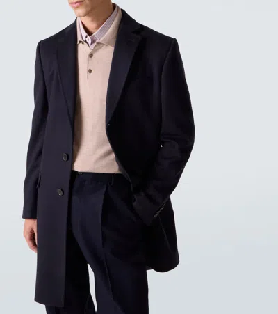 Zegna Wool And Cashmere-blend Coat In Blue