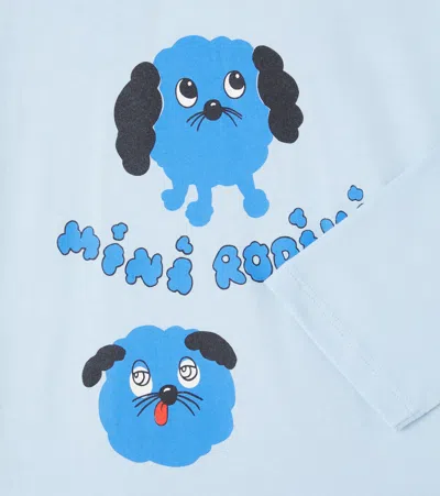 Mini Rodini Printed Cotton Jersey T-shirt In Blue