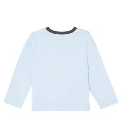 Mini Rodini Printed Cotton Jersey T-shirt In Blue