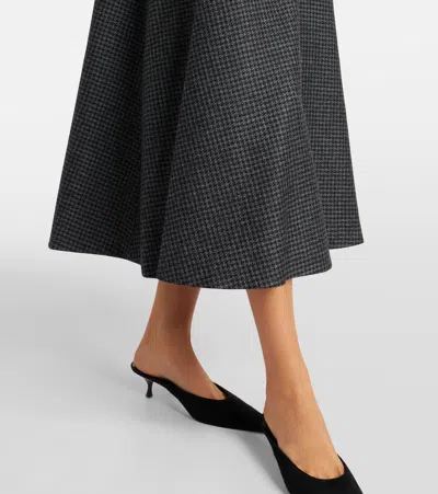 Emilia Wickstead Jody Houndstooth Wool-blend Midi Dress In Black