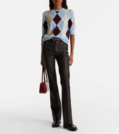 REBOOT CROP皮革微喇裤装