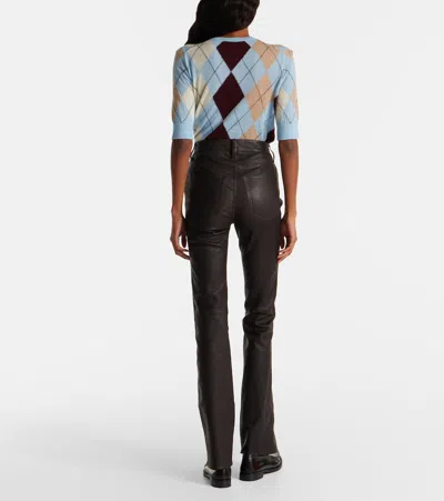 REBOOT CROP皮革微喇裤装