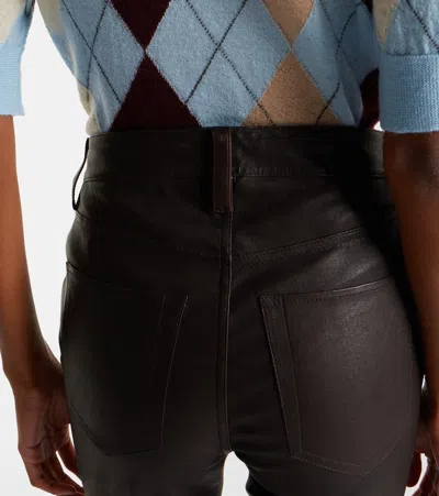 REBOOT CROP皮革微喇裤装