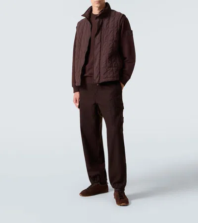 Stone Island Ghost Cotton-blend Jersey Sweatshirt In Brown