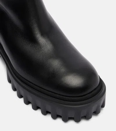 Hogan Knee-high Boots With Chunky Sole And Pull Tab In Black