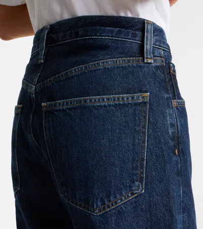 Agolde Low Curve Cropped Mid-rise Barrel-leg Jeans In Blue